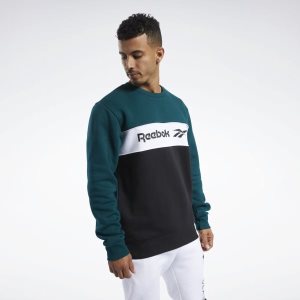 Reebok Classic Linear Crew Sweatshirt Herren - Tiefes Türkis - DE 561-JUY